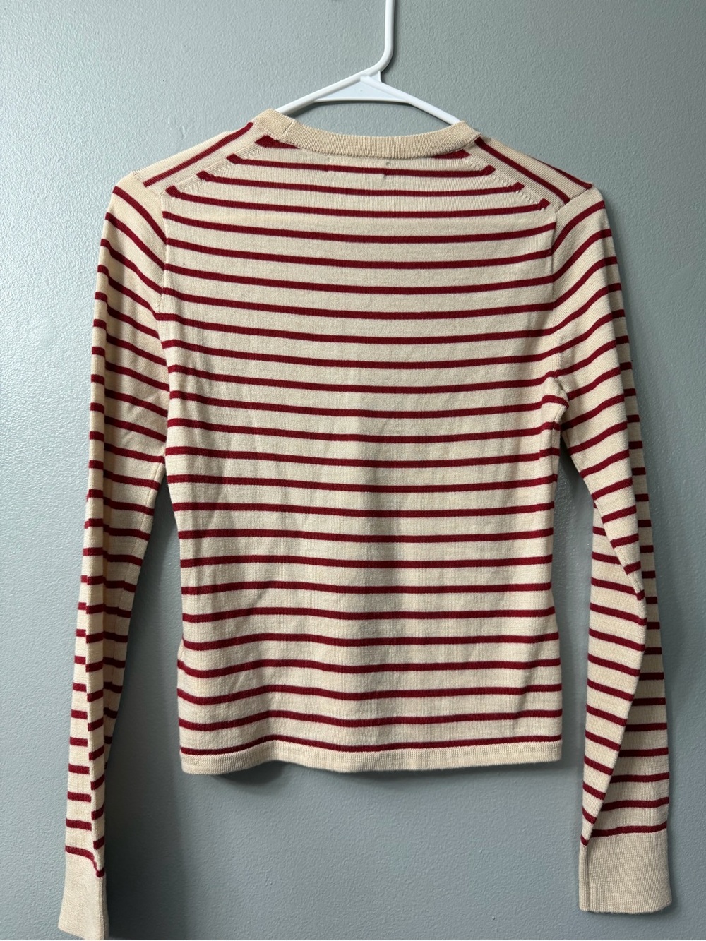 J. Crew Carolyn fitted crewneck sweater in striped merino wool small - Picture 7 of 9